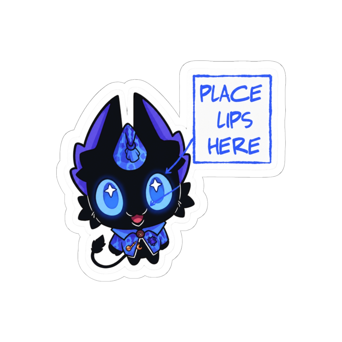 Place Lips Here Funny Sticker | Cheeky Vinyl Decal